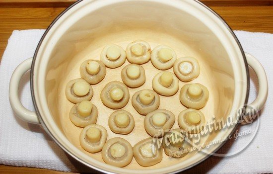 выкладываем грибы