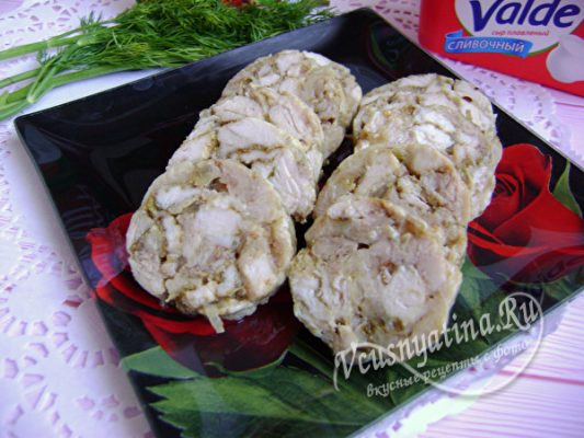 рулет из курицы с желатином